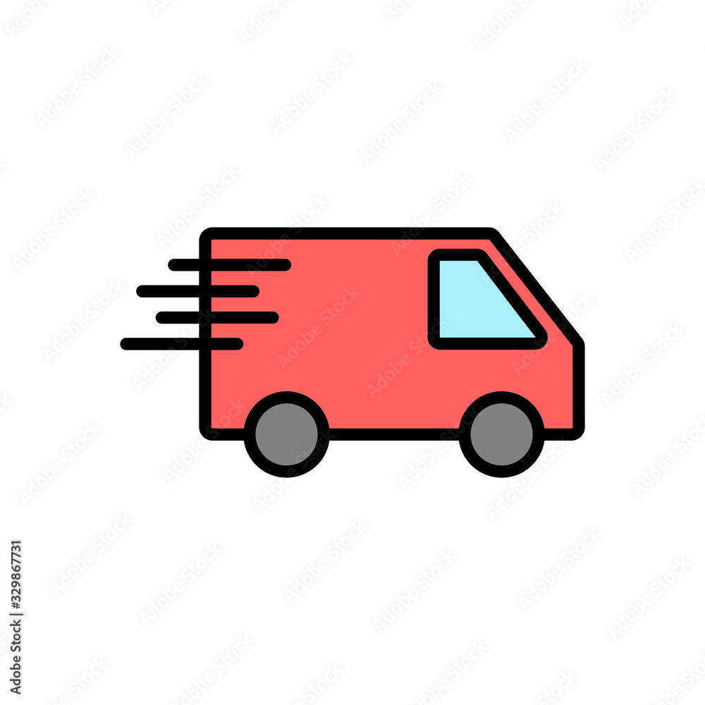 Delivery Icon isolated on white background. Fast Delivery Icon. Fast shipping delivery truck. Truck icon delivery