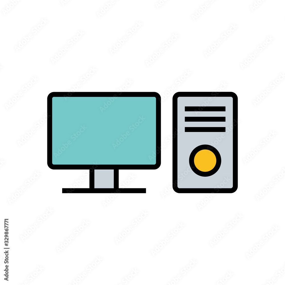 Computer icon isolated on white background. PC Icon vector. Computer monitor icon. Flat PC symbol Computer icon isolated on white background. PC Icon vector. Computer monitor icon. Flat PC symbol