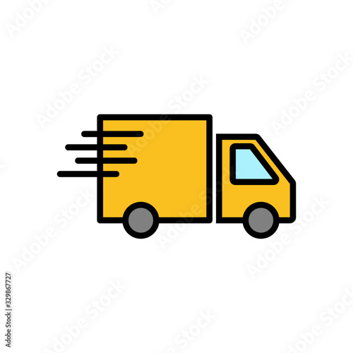 Delivery Icon isolated on white background. Fast Delivery Icon. Fast shipping delivery truck. Truck icon delivery