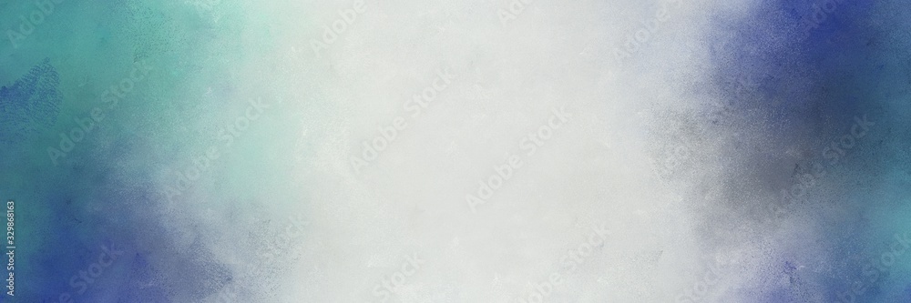 Fototapeta premium abstract painting background texture with light gray and teal blue colors and space for text or image. can be used as horizontal background texture