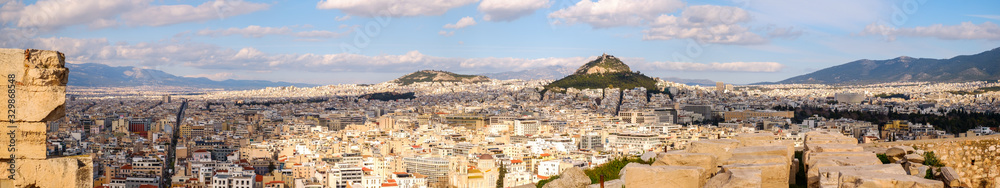 Aerial view over the Athens city, taken from Acropolis
