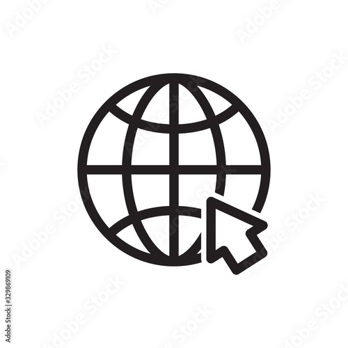globe icon in trendy flat style  internet icon 