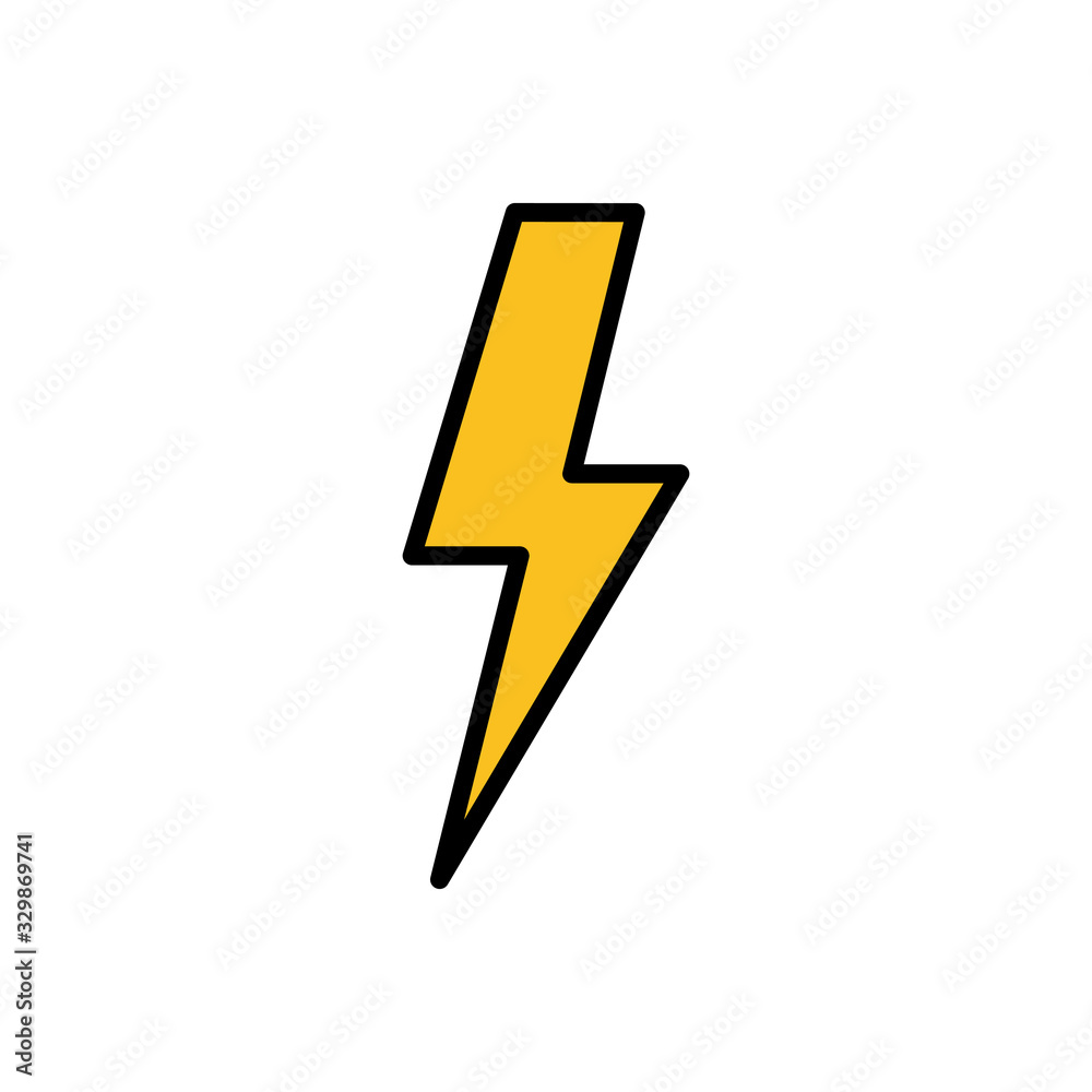 Lightning icon isolated on white background. Bolt icon vector. Energy and thunder electric icon Lightning icon isolated on white background. Bolt icon vector. Energy and thunder electric icon