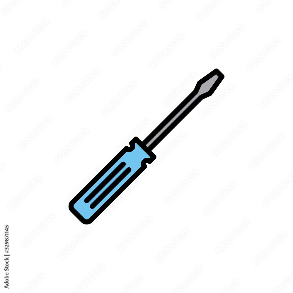 Screwdriver icon isolated on white background. Screwdriver vector icon Screwdriver icon isolated on white background. Screwdriver vector icon