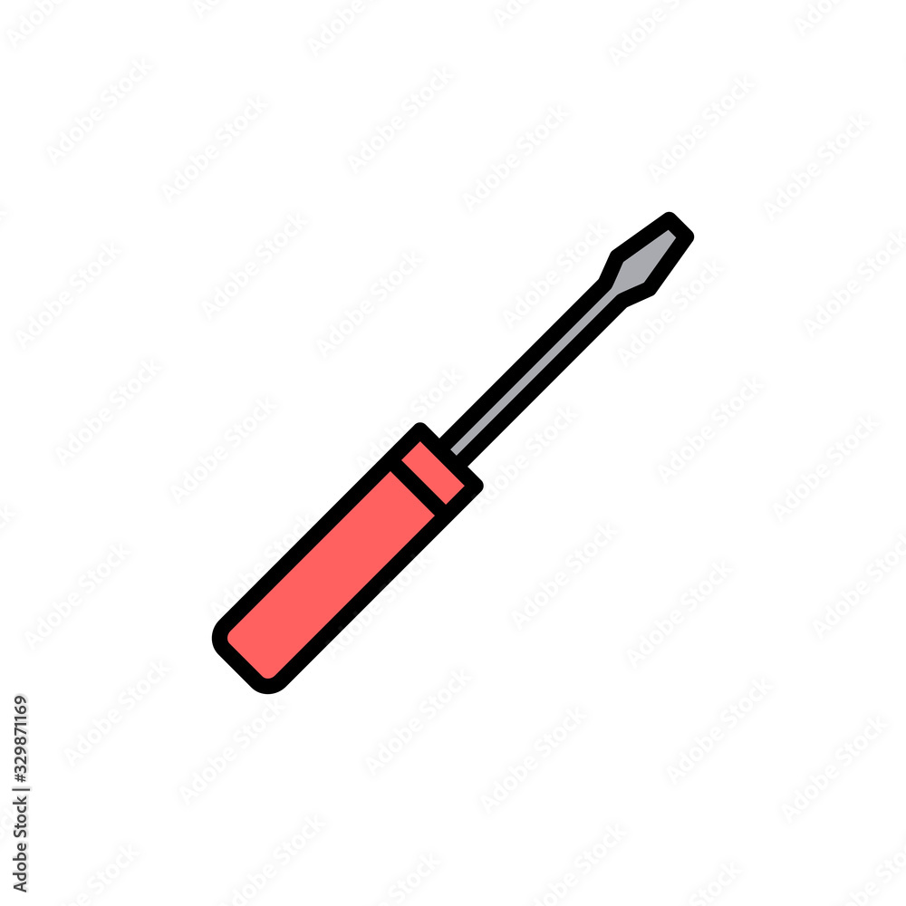Screwdriver icon isolated on white background. Screwdriver vector icon Screwdriver icon isolated on white background. Screwdriver vector icon