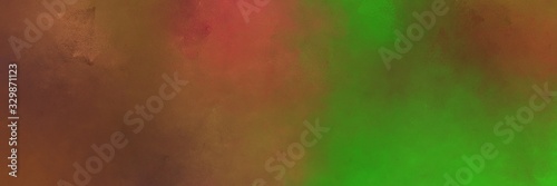 abstract painting background graphic with brown and forest green colors and space for text or image. can be used as horizontal header or banner orientation