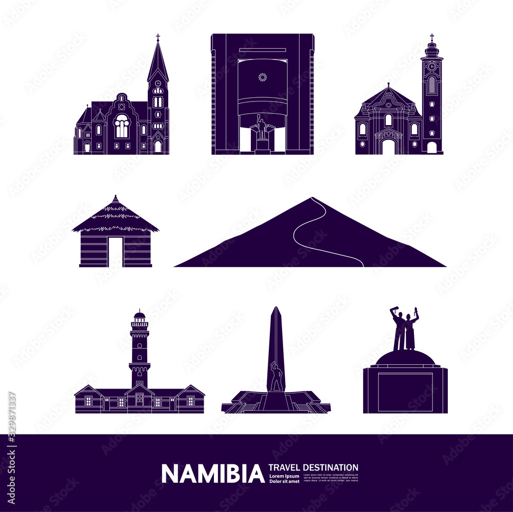 Fototapeta premium Namibia travel destination grand vector illustration.