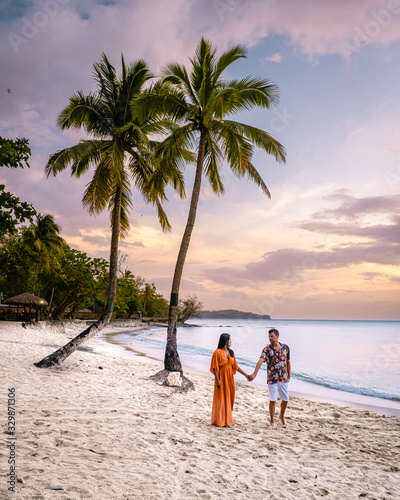 Wall Mural Saint Lucia Caribbean Island, couple on luxury vatation at the tropical Island o