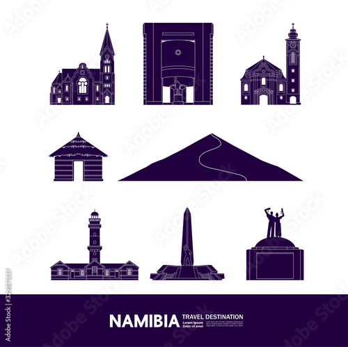 Namibia travel destination grand vector illustration. 