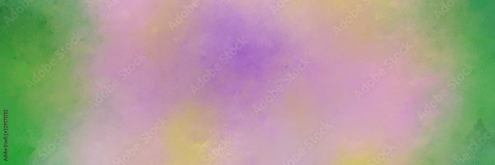 pastel purple, sea green and gray gray colored vintage abstract painted background with space for text or image. can be used as horizontal background texture