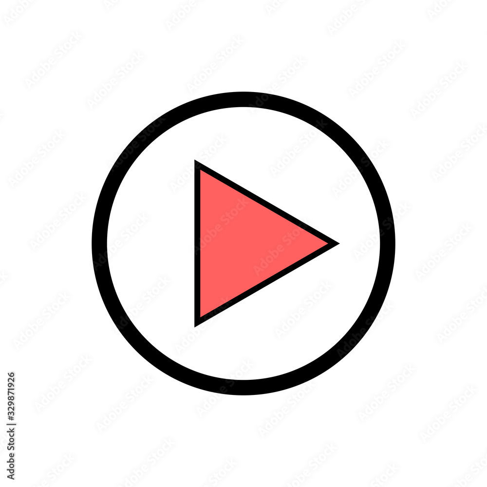 play Icon isolated on white background. Play button vector icon. Video icon vector play Icon isolated on white background. Play button vector icon. Video icon vector