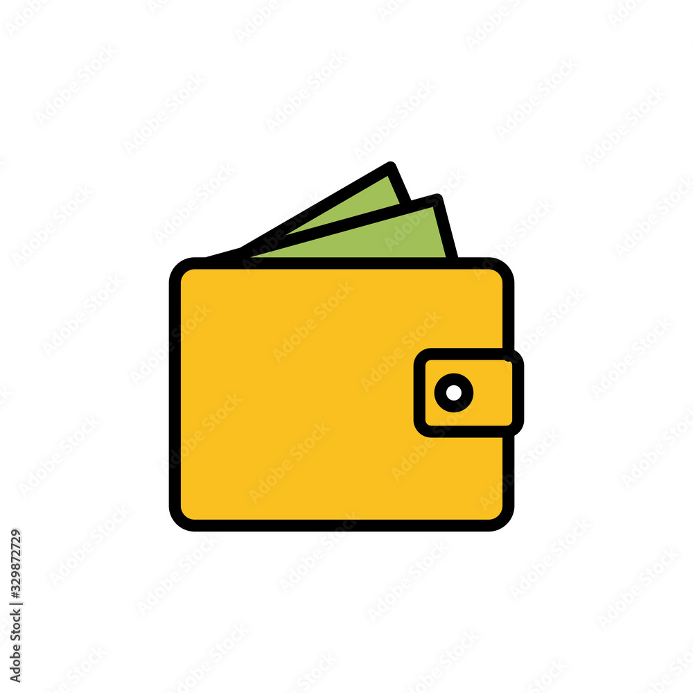 Wallet Icon in trendy flat style isolated on white background. money wallet icon