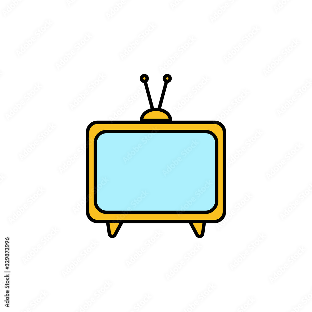 TV vector icon isolated on white background. Television icon