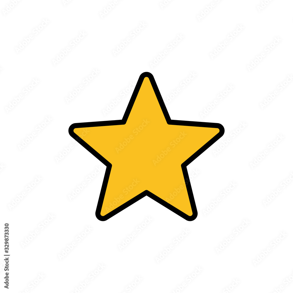Star Icon isolated on white background. Star vector icon. Rating symbol