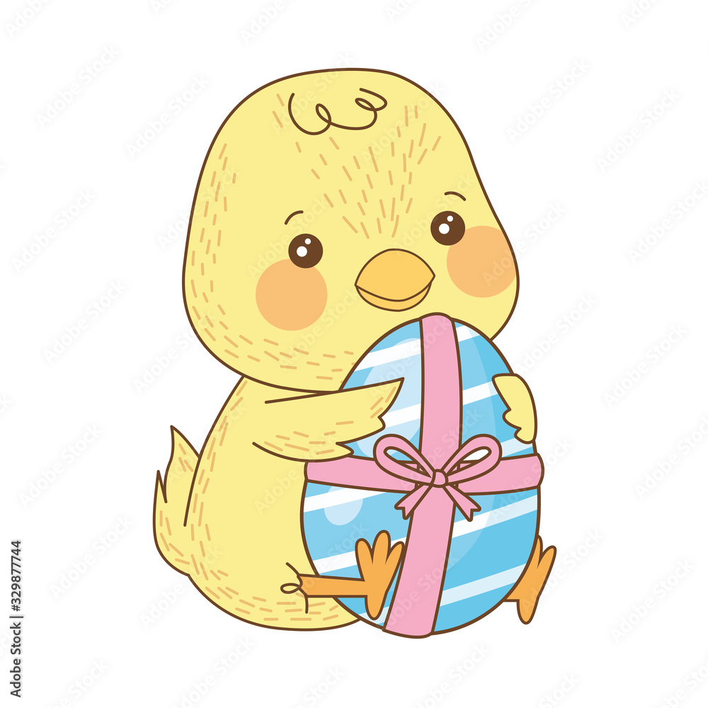 cute little chick with egg painted easter character cute little chick with egg painted easter character