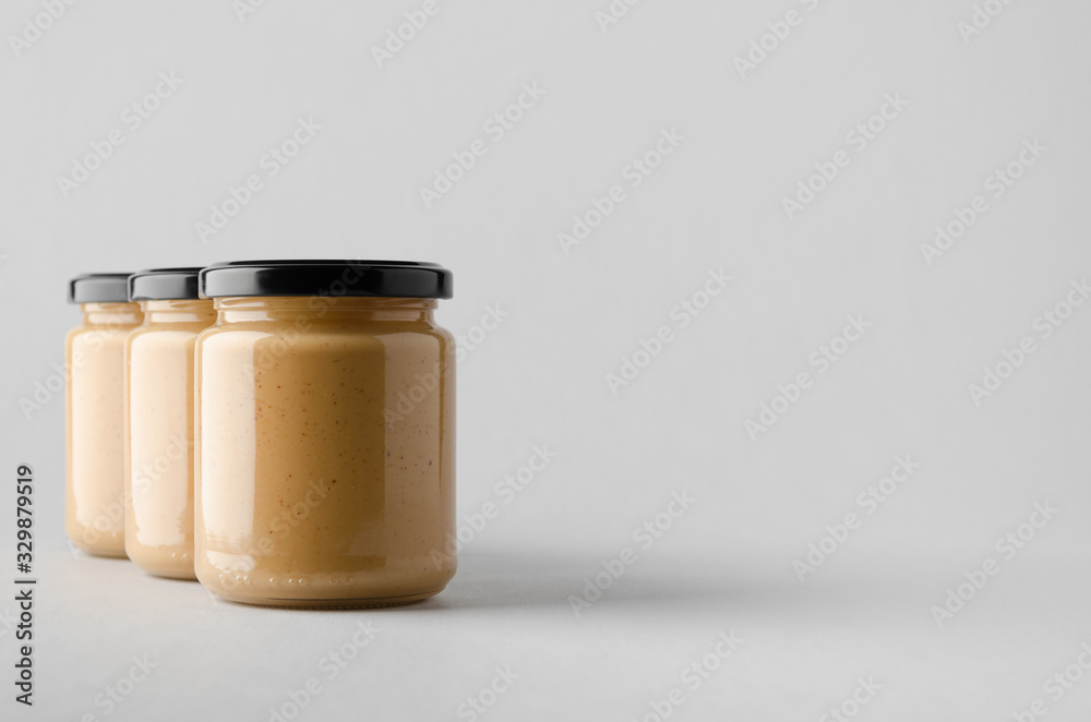 Peanut / Almond / Nut Butter Jar Mock-Up - Three Jars Peanut / Almond / Nut Butter Jar Mock-Up - Three Jars