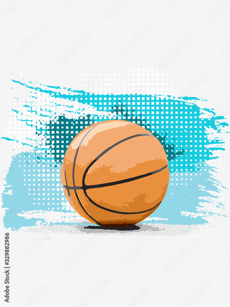 Hand drawn basketball grunge brushes sport vector illustration