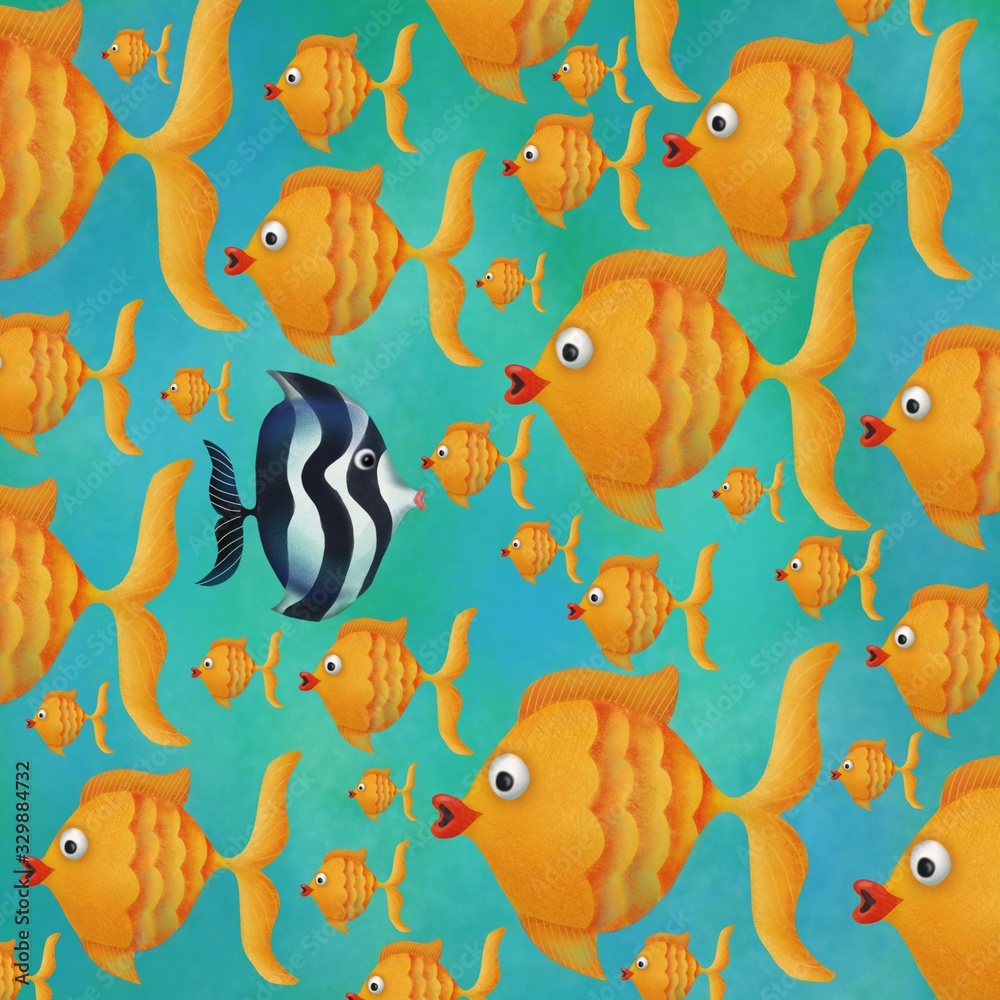 Swimming upstream fish Swimming upstream fish