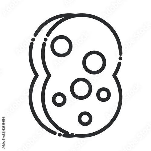 cleaning, absorbent sponge domestic hygiene line style icon