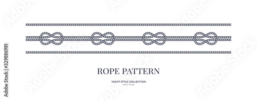 Nautical knots and rope seamless patterns