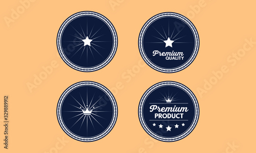 Premium quality badges. Best choise emblem, vintage labels and retro stencil badge. Product quality warranty sale sticker, luxury approval stamp tag. Isolated vector symbols bundle