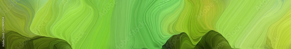 wide colored banner background with yellow green, very dark green and dark olive green color. smooth swirl waves background illustration wide colored banner background with yellow green, very dark green and dark olive green color. smooth swirl waves background illustration