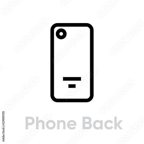 Back phone icon. Editable line vector.