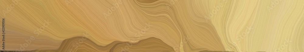 Naklejka premium wide colored background banner with dark khaki, peru and burly wood color. curvy background illustration