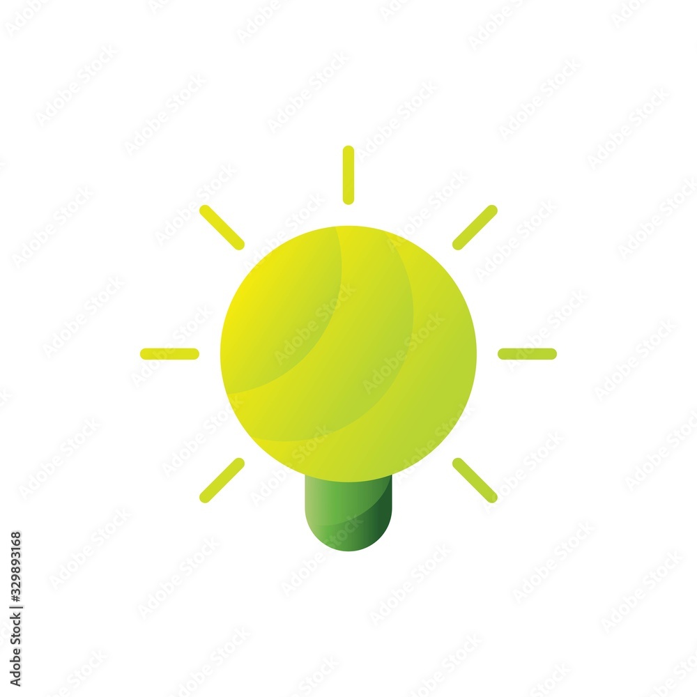 Eco light bulb icon for webs and apps with abstract color Eco light bulb icon for webs and apps with abstract color