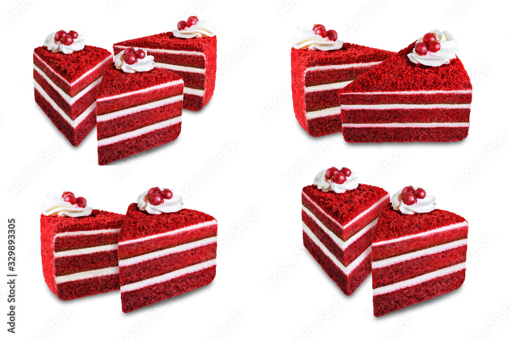 Obraz premium Red velvet cake with cream cheese filling