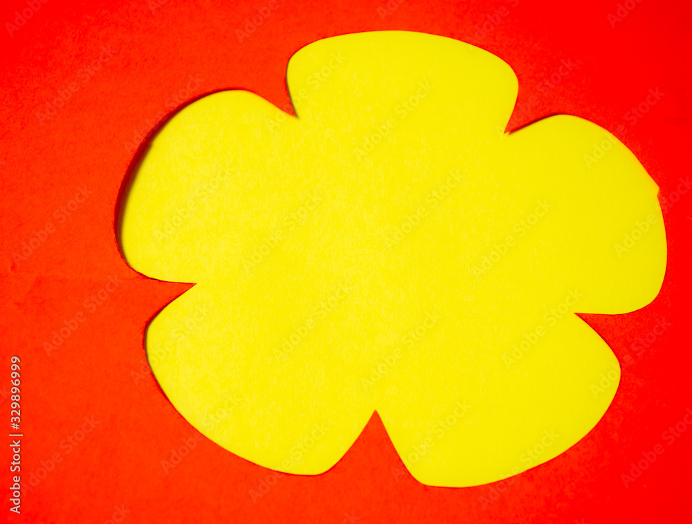 Yellow flower cut out of paper. Origami. Yellow flower cut out of paper. Origami.
