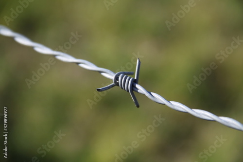 Farm meadow iron barbed wire