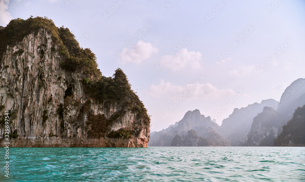 Khao SOK national Park is nature reserve in South of Thailand with dense untouched jungles, limestone karst formations, an artificial lake Cheo LAN Surat Thani. beautiful sunny day. February 26, 2020