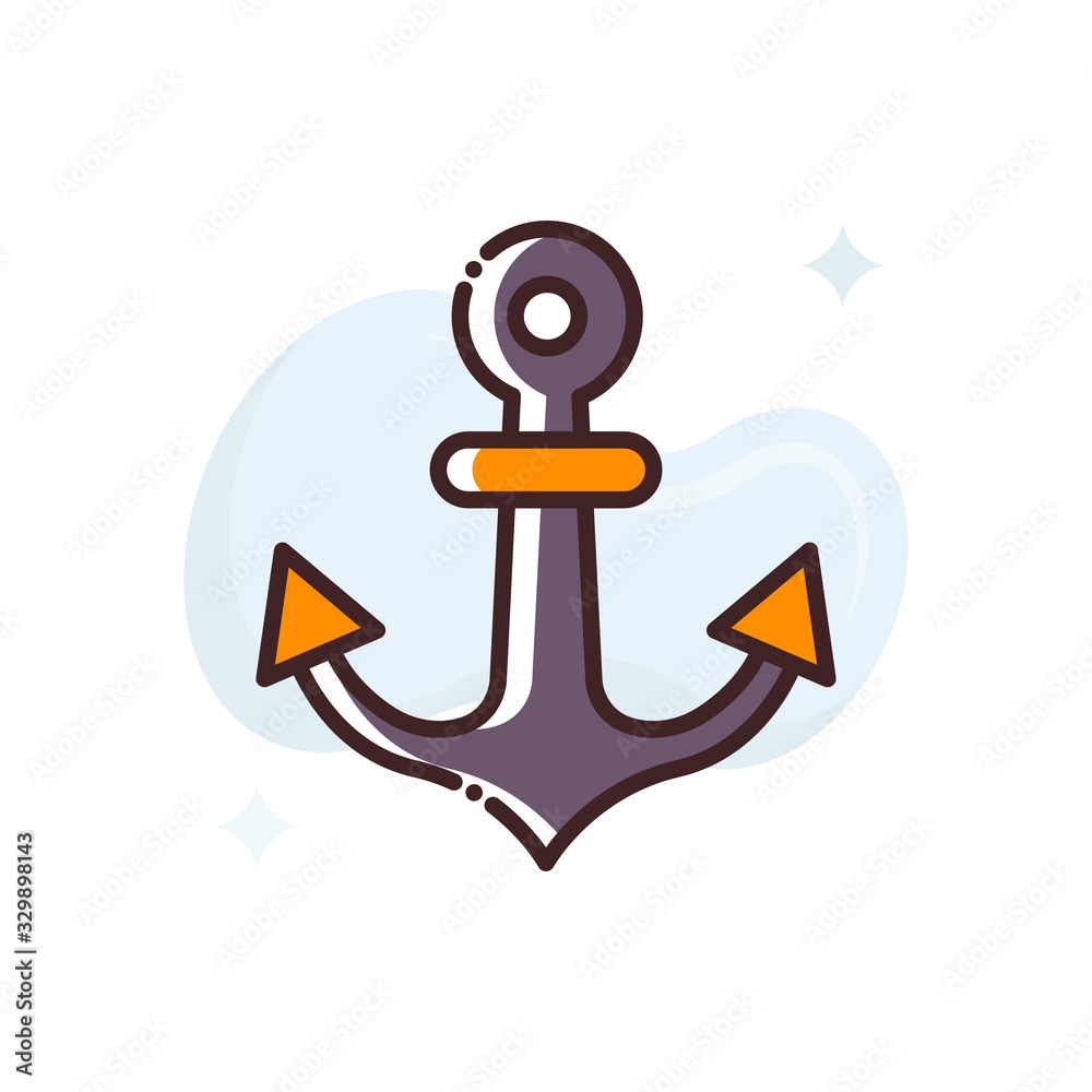 Anchor Vector Icon Filled Outline Style Illustration. Anchor Vector Icon Filled Outline Style Illustration.