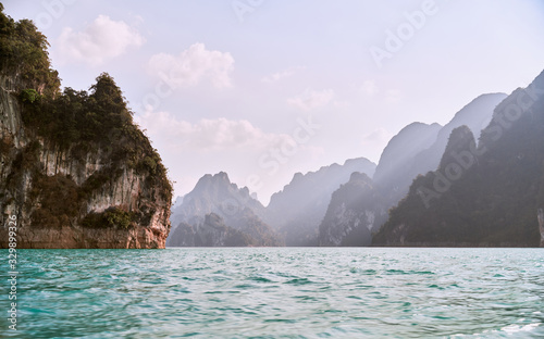 Khao SOK national Park is nature reserve in South of Thailand with dense untouched jungles, limestone karst formations, an artificial lake Cheo LAN Surat Thani. beautiful sunny day. February 26, 2020 photo