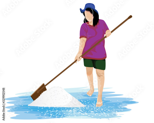 the agriculturist work with salt vector design