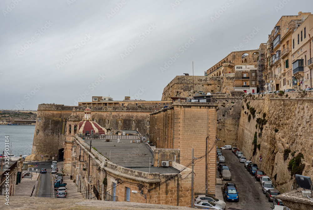 Typical cityscape of the historic district of Valletta Malta - travel photography