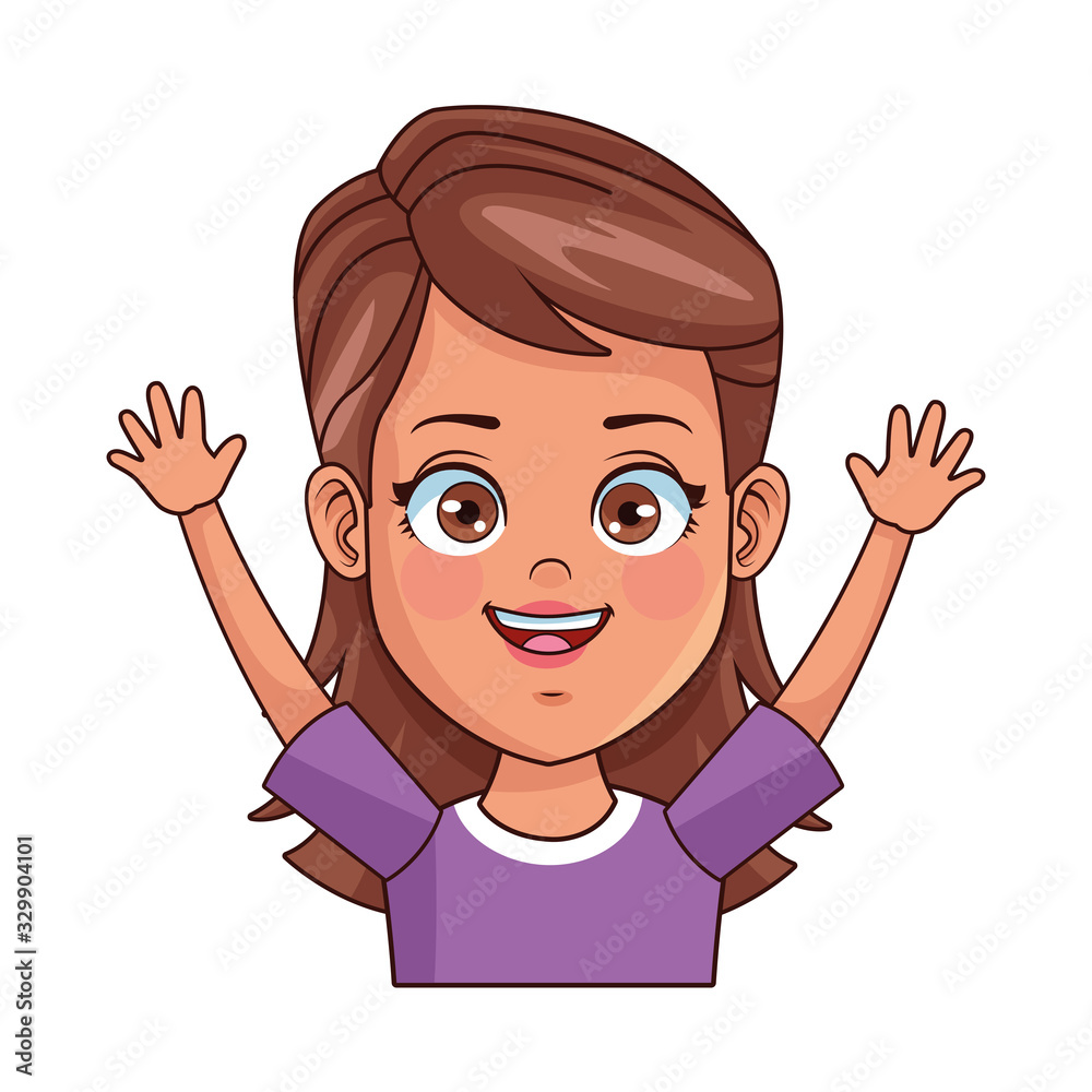 happy little girl avatar character happy little girl avatar character