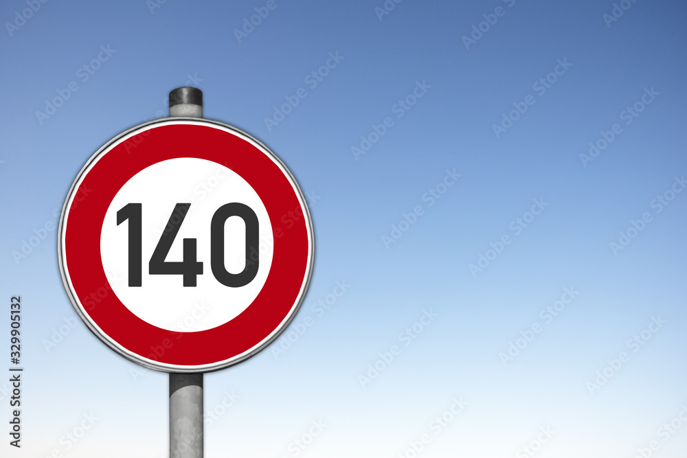 Verkehrsschild, Höchstgeschwindigkeit, 140 km/h, Verkehrsschild, Höchstgeschwindigkeit, 140 km/h,