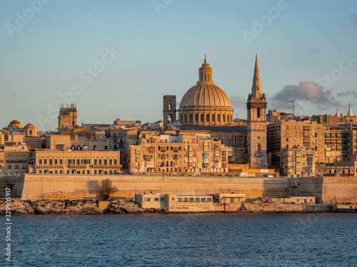 Typical and famous skyline of Valletta - the capital city of Malta - travel photography © 4kclips