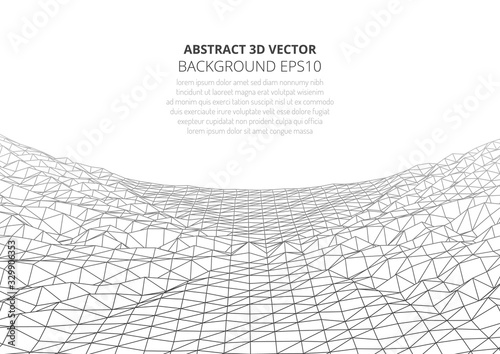 Abstract background in the style of low poly design. 3D landscape in virtual reality.