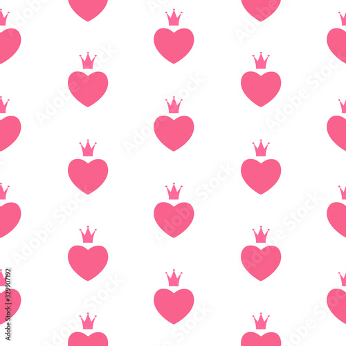 Abstract Seamless Pattern Background witj Love Heart Symbol. Vector Illustration