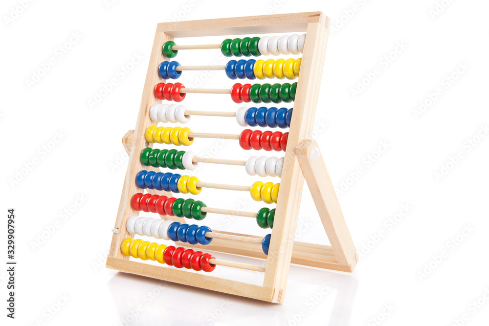 colorful abacus on the white background colorful abacus on the white background