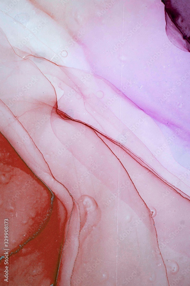 Fototapeta premium Abstract fluid art in alcohol ink painting technique.