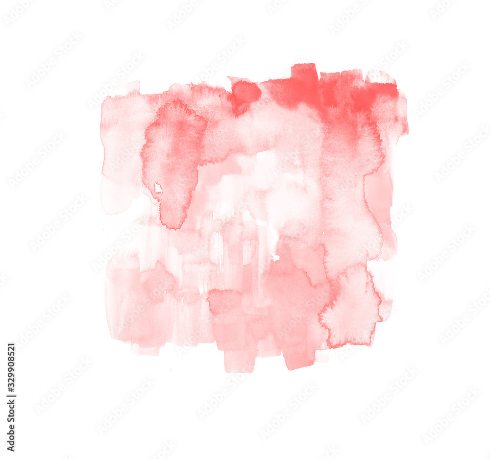 Red abstract isolated watercolor background