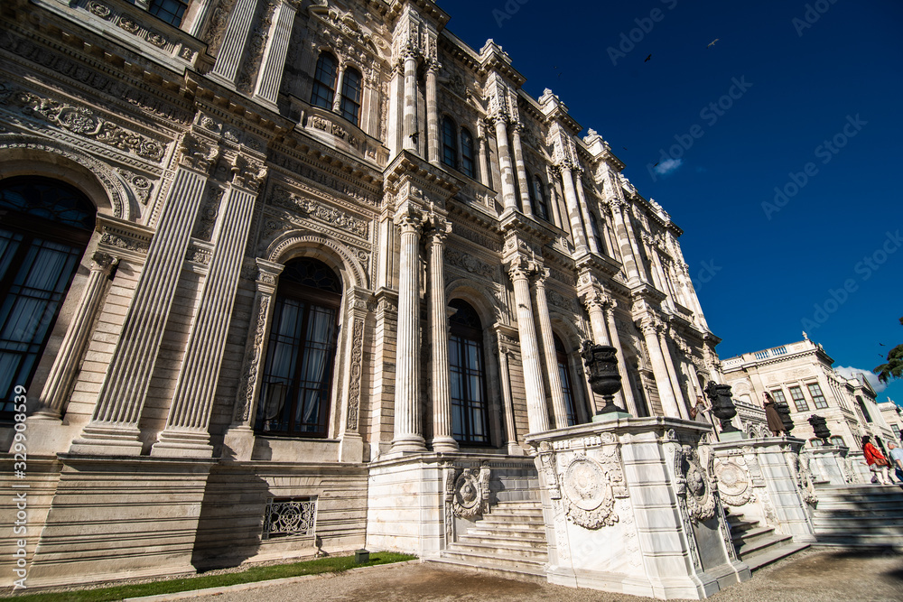 Istanbul, Turkey - October, 2019: Dolmabahce Palace in Istanbul, Turkey