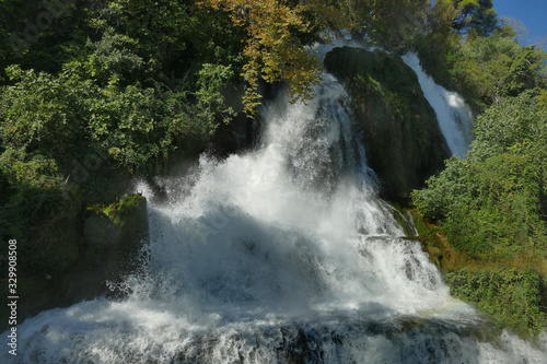 Detail view of the famous waterfalls in Edessa