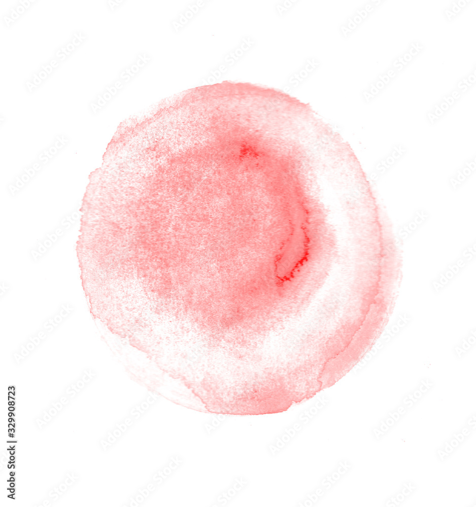 Red circle watercolor isolated brush background