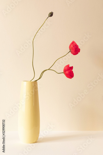 Mohnblume in Vase Kunstblume photo