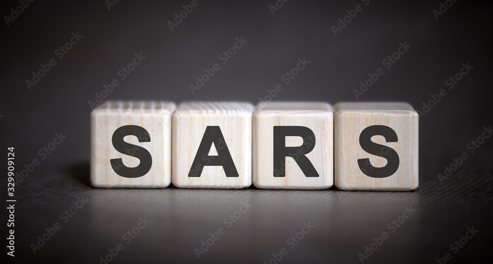 Obraz premium Sars- medical concept on a dark background